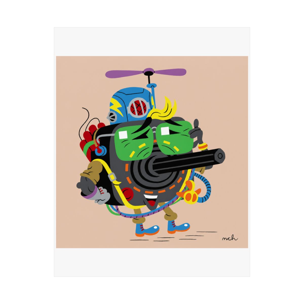 123 Mr Hero greetings card by Mark Harrison