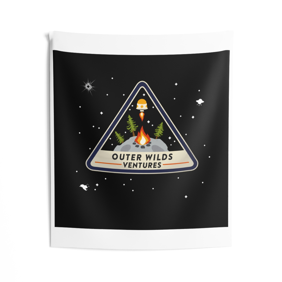 Outer Wilds Ventures Patch Tapestry - alternate angle 2, merchandise