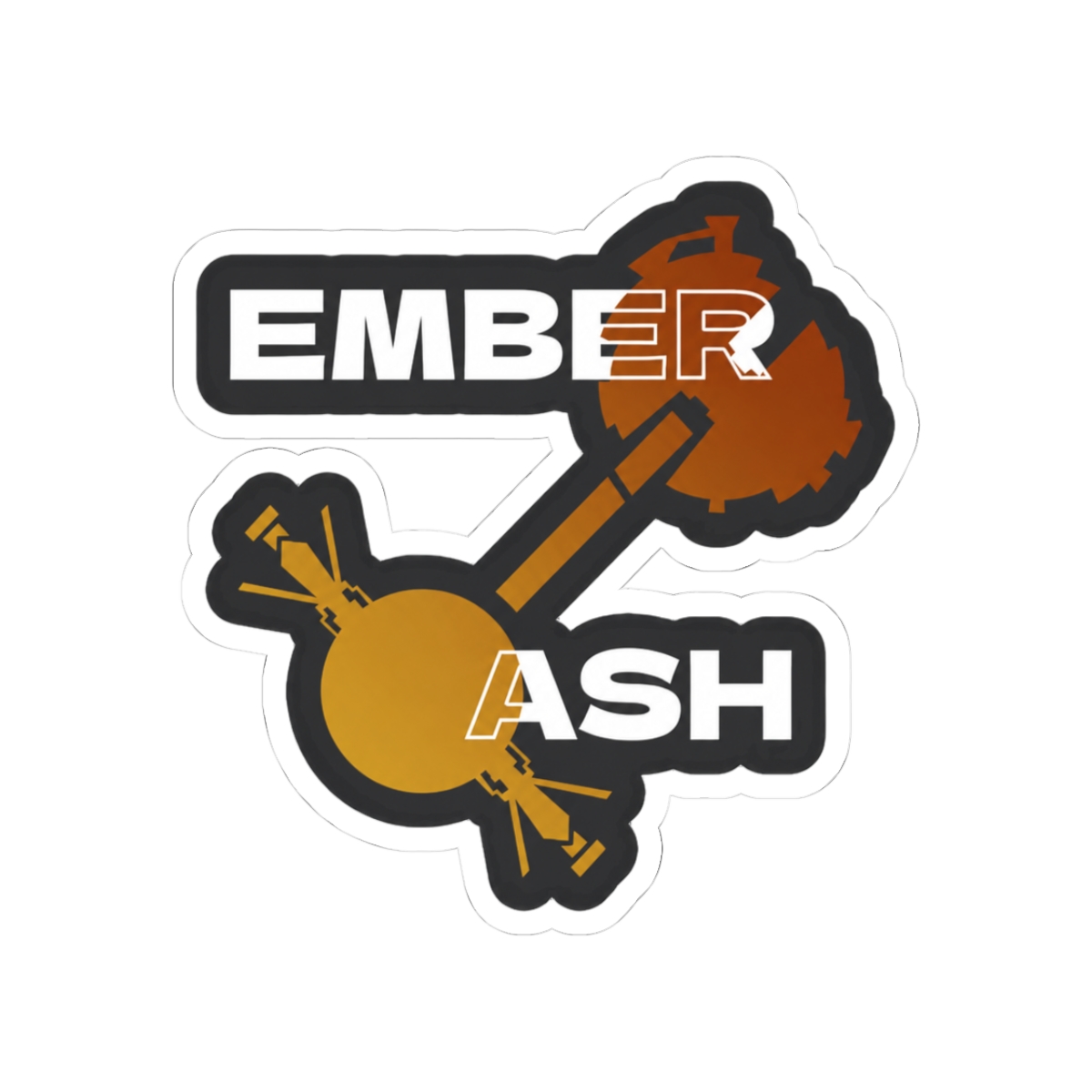 Ember Twin & Ash Twin – Outer Wilds Inspired Minimalist Space Design Sticker