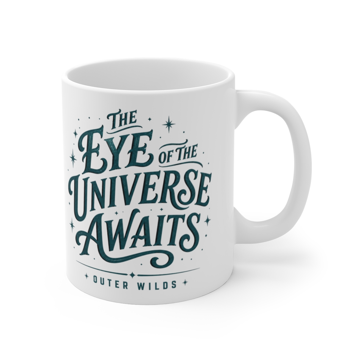 Outer Wilds "THE EYE OF THE UNIVERSE AWAITS" White Mug