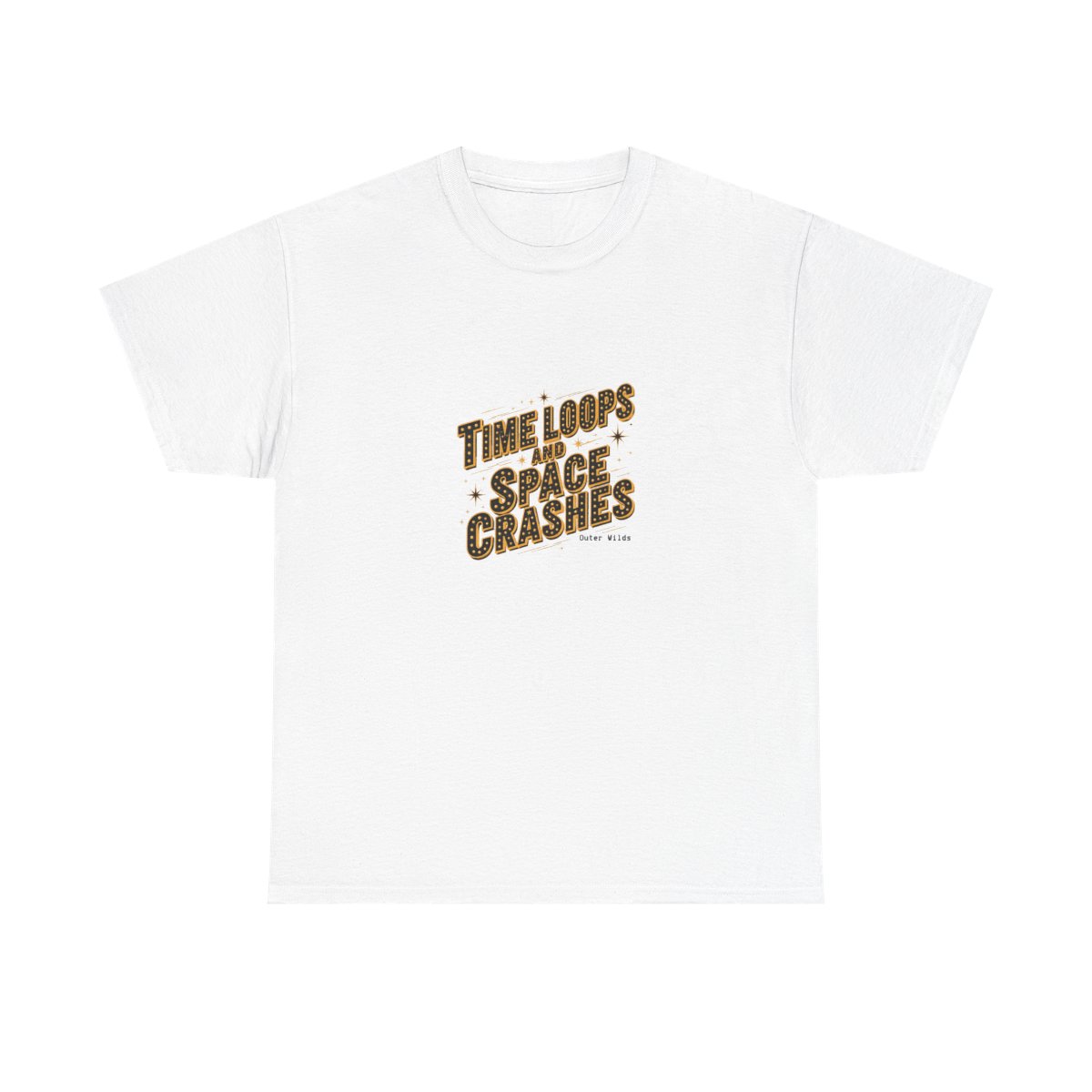 Outer Wilds "TIME LOOPS AND SPACE CRASHES" Unisex Tee - Official T-Shirts merchandise