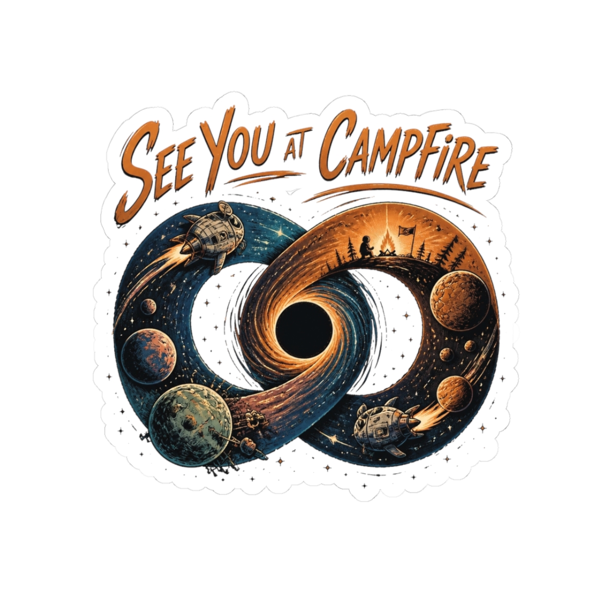 Outer Wilds "See You at Campfire" Sticker - alternate angle 1, merchandise